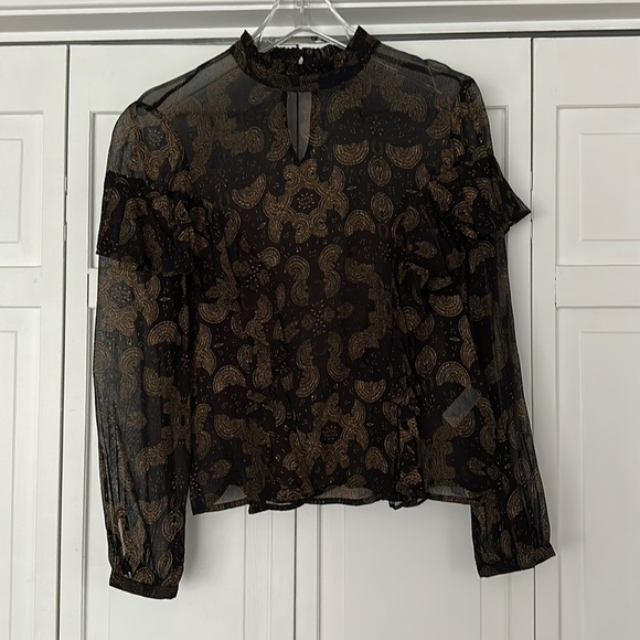 Lucky Brand Tops - Black and gold blouse